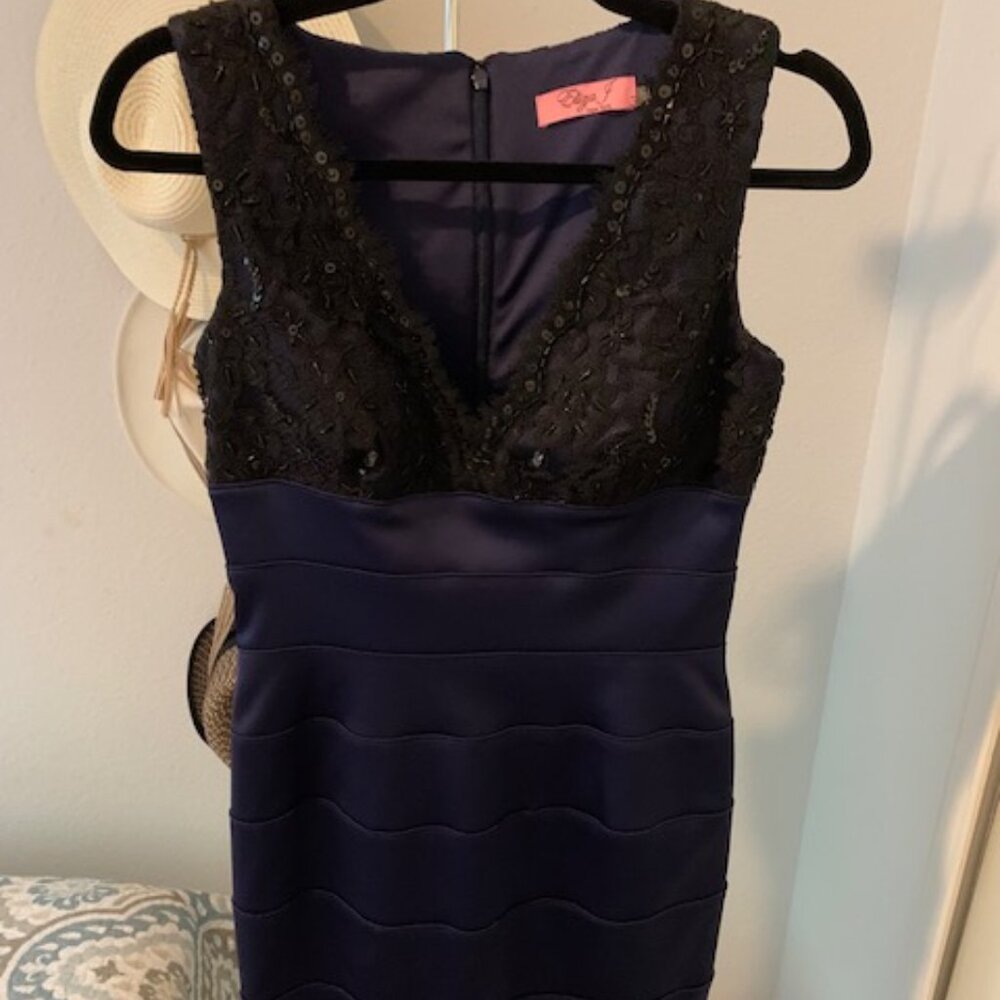Navy and Black Cocktail Dress